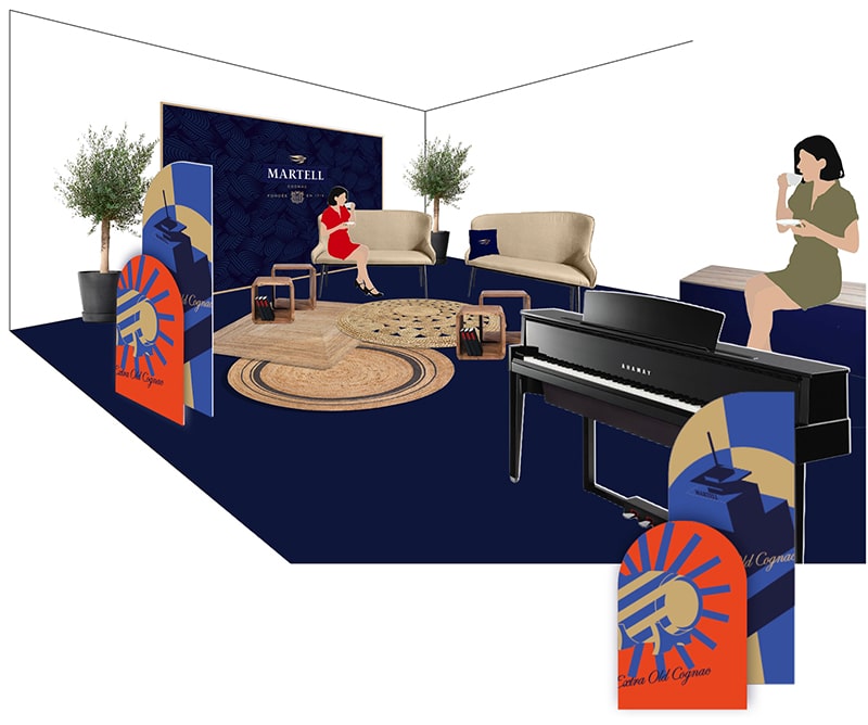 Scenographie espace vip Martell
